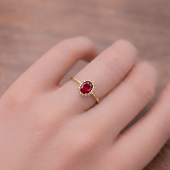 Anillo Granate y Diamantes Oro Amarillo Candy - Ringe andere Edelsteine