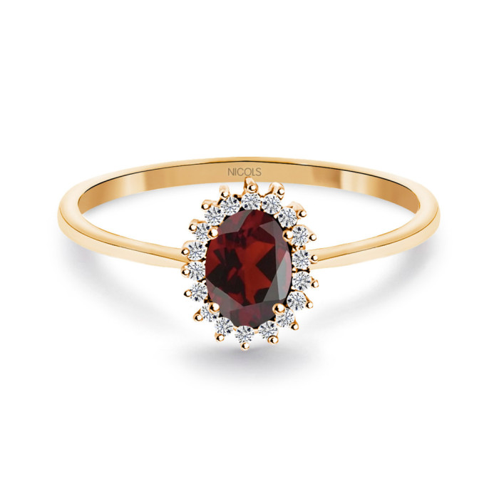 Anillo Granate y Diamantes Oro Rosa Candy - Bagues Autres pierres précieuses
