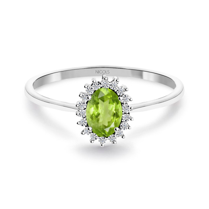 Anillo Peridoto y Diamantes Oro Blanco Candy - Bagues Autres pierres précieuses