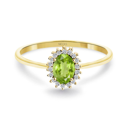 Anillo Peridoto y Diamantes Oro Amarillo Candy - Anillos Otras Piedras Preciosas