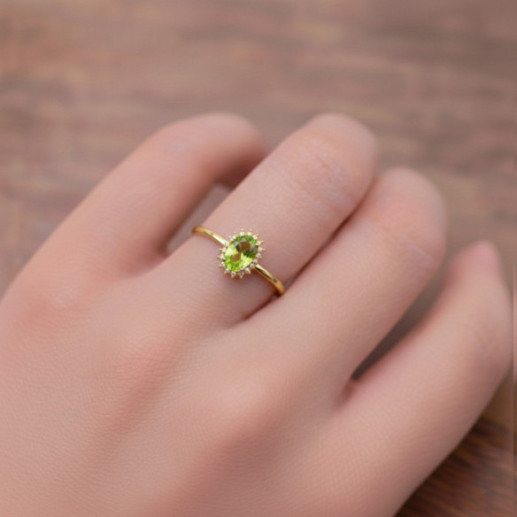 Anillo Peridoto y Diamantes Oro Amarillo Candy - Anillos Otras Piedras Preciosas 2