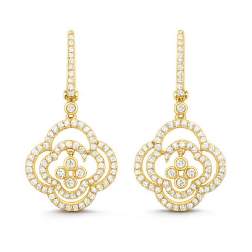 Pendientes Oro Flor Arabesq - largos