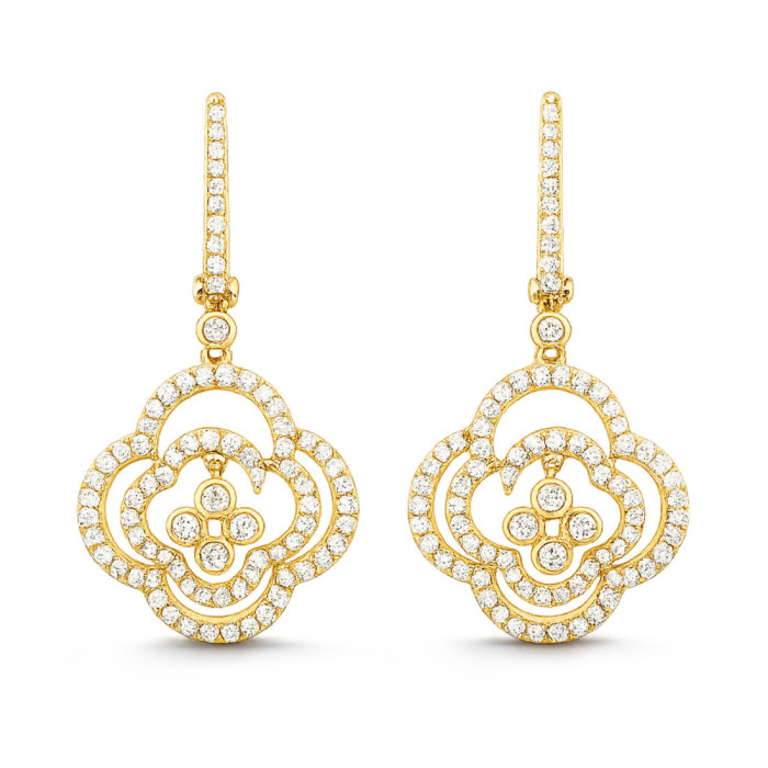 Orecchini in oro con fiori Arabesq - lungo