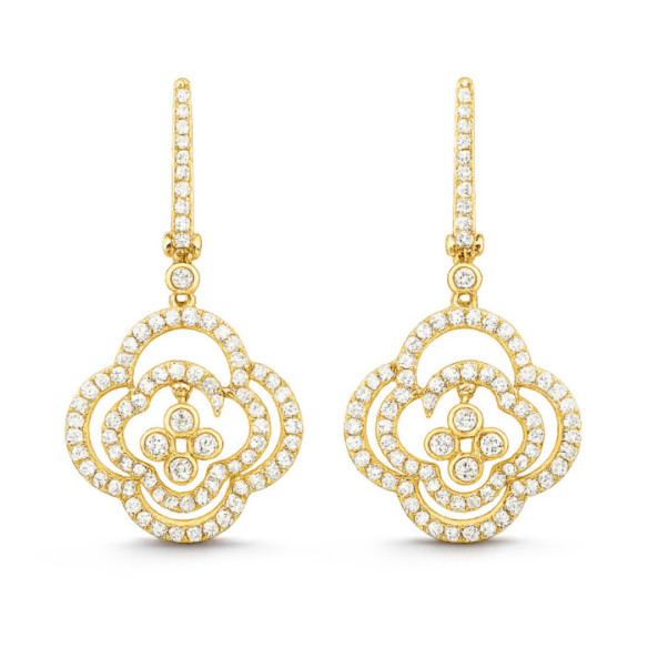 Pendientes Oro Flor Arabesq - largos
