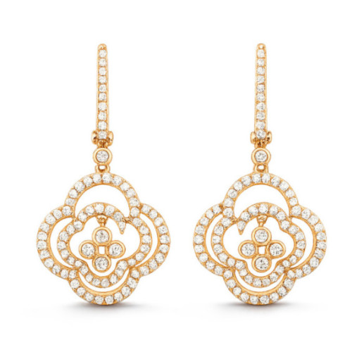 Gold flower earrings ARABESQ - largos