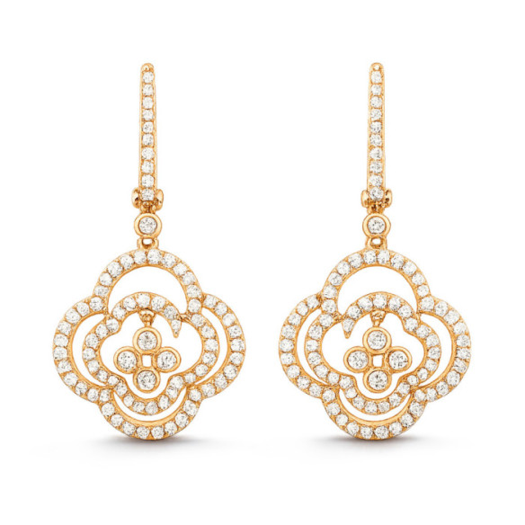Gold flower earrings ARABESQ - largos