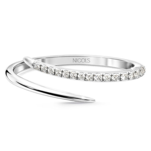 Anillo Snake oro blanco 18k con diamantes 0.10ct - Brillante