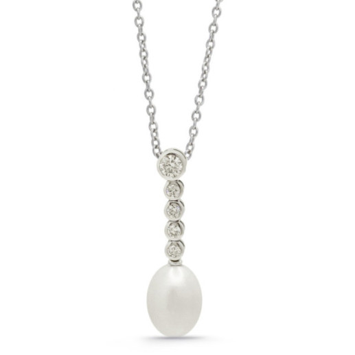 Colgante Diamantes Y Perla Pearls Lady - COLLIERS