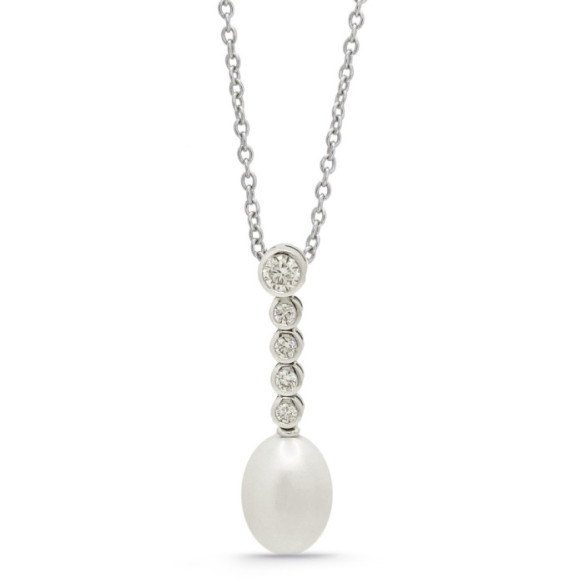 Colgante Diamantes Y Perla Pearls Lady - COLLARES