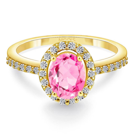 Anillo Zafiro Rosa Dalia Sunset 1.00 Oro Amarillo - Anillos de Zafiro