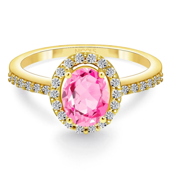 Anillo Zafiro Rosa Dalia Sunset 1.00 Oro Amarillo - Bagues en saphir