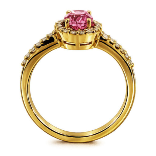 Anillo Zafiro Rosa Dalia Sunset 1.00 Oro Amarillo - Anillos de Zafiro 2