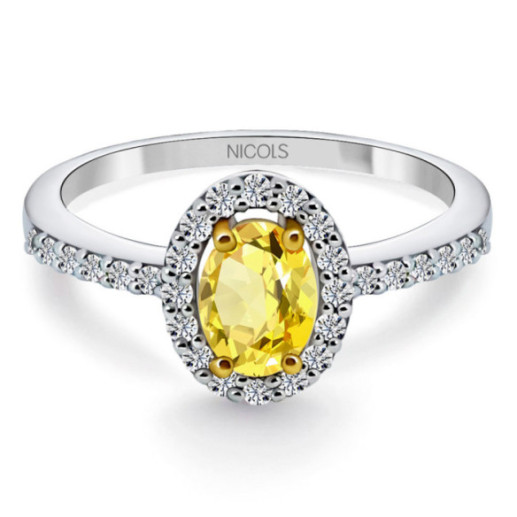 Anillo Zafiro Amarillo Dalia Sunset 0.60 - Anillos de Zafiro