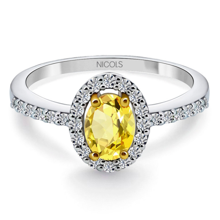 Yellow Sapphire Dalia Engagement Ring 0.60 - Sapphire rings