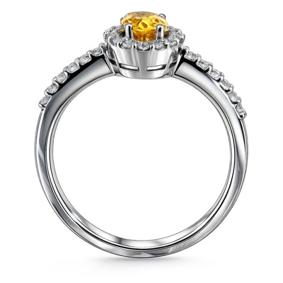 Yellow Sapphire Dalia Engagement Ring 0.60 - Sapphire rings