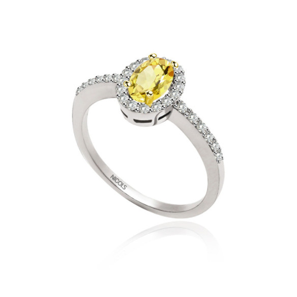 Anillo Zafiro Amarillo Dalia Sunset 0.60 - Saphiringe