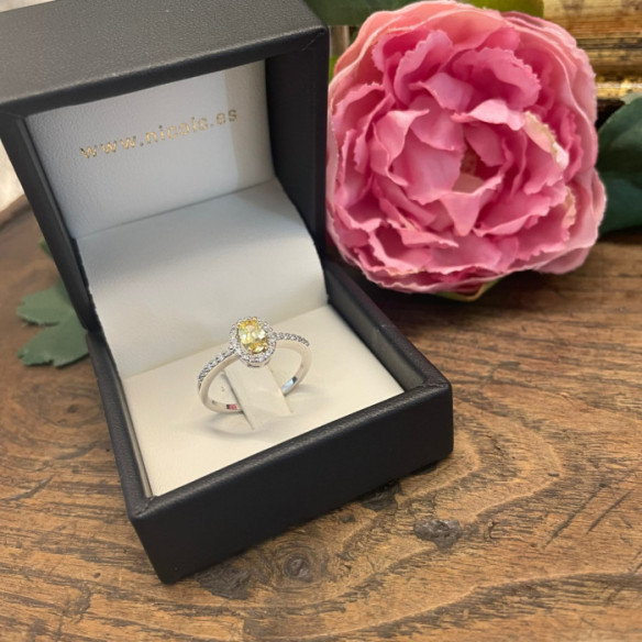 Yellow Sapphire Dalia Engagement Ring 0.60 - Sapphire rings