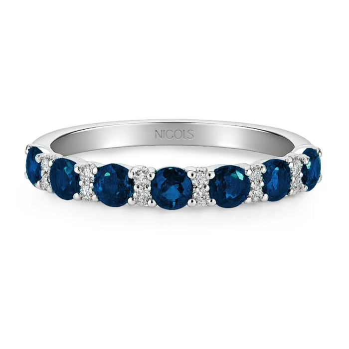 Anillo Diamantes Zafiro Oro Blanco Azalea - Anéis de safira