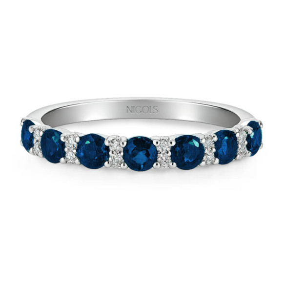 Anillo Diamantes Zafiro Oro Blanco Azalea - Saphiringe