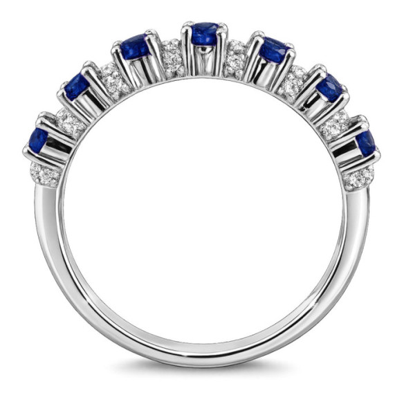 Anillo Diamantes Zafiro Oro Blanco Azalea - Anéis de safira