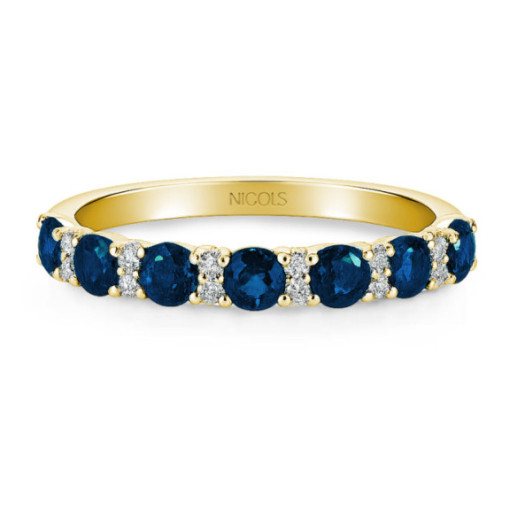 Anillo Diamantes Zafiro Oro Amarillo Azalea - Bagues en saphir
