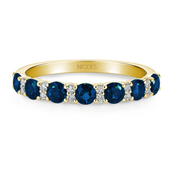 Anillo Diamantes Zafiro Oro Amarillo Azalea - Saphiringe