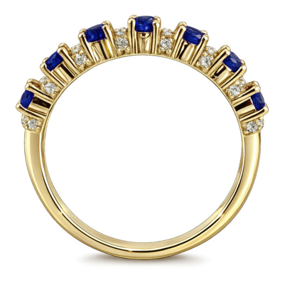 Anillo Diamantes Zafiro Oro Amarillo Azalea - Bagues en saphir
