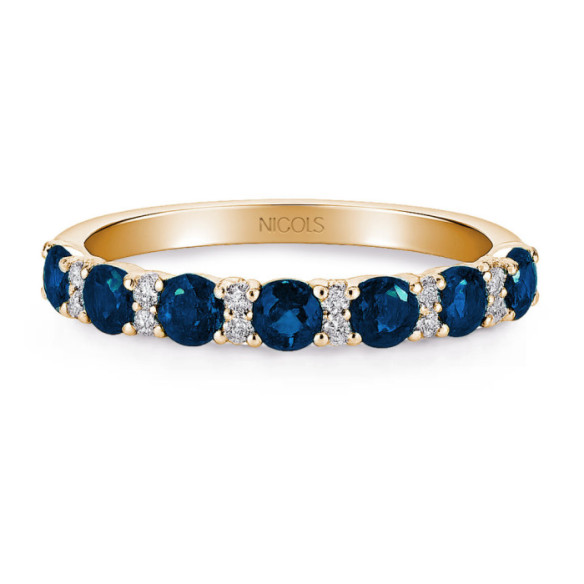 Anillo Diamantes Zafiro Oro Rosa Azalea - Anillos de Zafiro