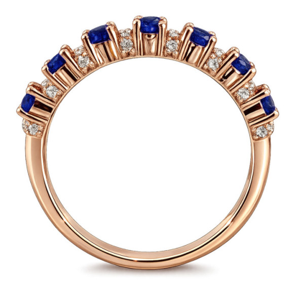 Anillo Diamantes Zafiro Oro Rosa Azalea - Anillos de Zafiro