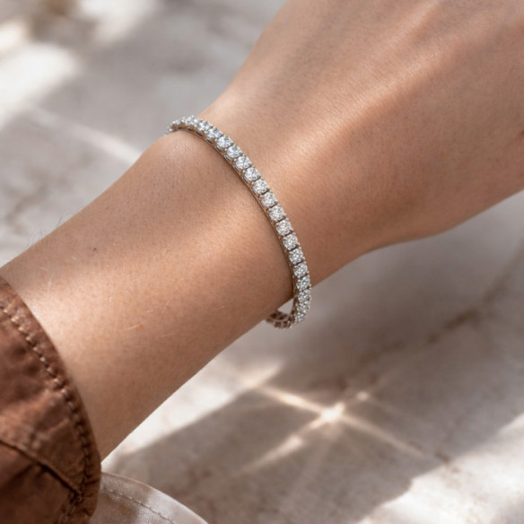 Diamond Bracelet 5.97 ct. White Gold Riviere - Riviere of bright diamonds