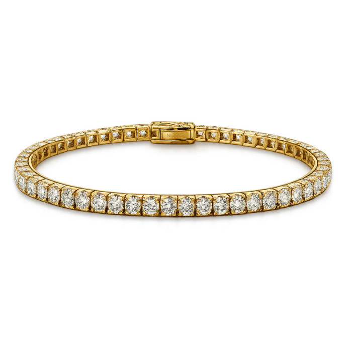 Pulsera Diamantes 5.97 ct. Oro Amarillo Riviere - Riviere de Diamantes Brillantes