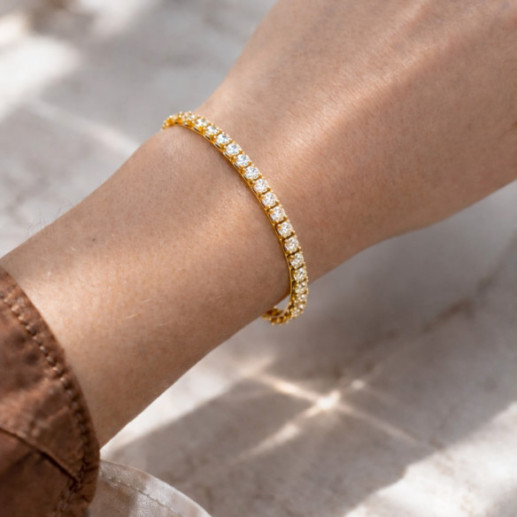 Pulsera Diamantes 5.97 ct. Oro Amarillo Riviere - Riviere de Diamantes Brillantes 2