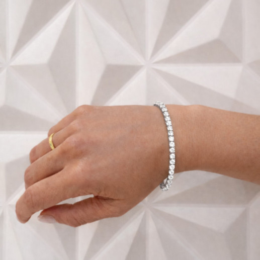 Pulsera Diamantes 4.86 ct. Oro Blanco Riviere - Riviere de diamantes brilhantes 2