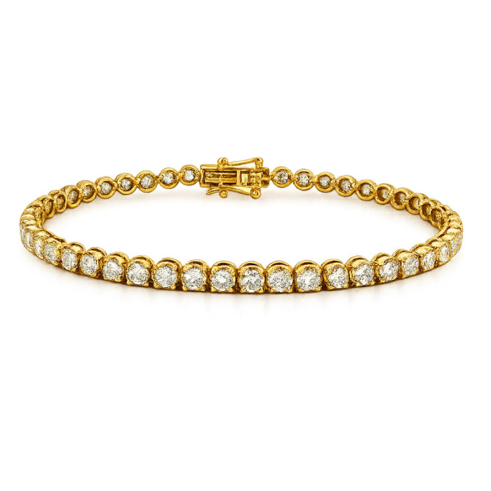 Pulsera Diamantes 4.86 ct. Oro Amarillo Riviere - Riviere de Diamantes Brillantes