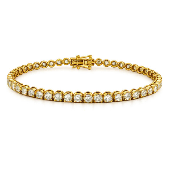 Pulsera Diamantes 4.86 ct. Oro Amarillo Riviere - Riviere de Diamantes Brillantes