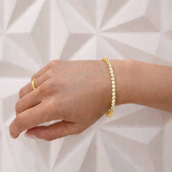 Pulsera Diamantes 4.86 ct. Oro Amarillo Riviere - Riviere de Diamantes Brillantes