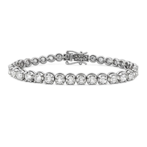 Diamond Bracelet 7.0 ct. White Gold Riviere - Riviere of bright diamonds