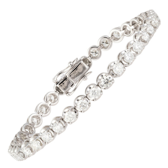Pulsera Diamantes 7.0 ct. Oro Blanco Riviere - Riviere de diamantes brilhantes