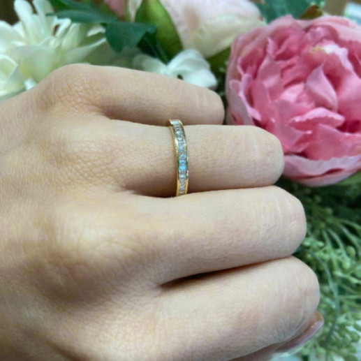 Anillo Alianza Abelia 0.30 Oro Amarillo - Sculpture baguette 2