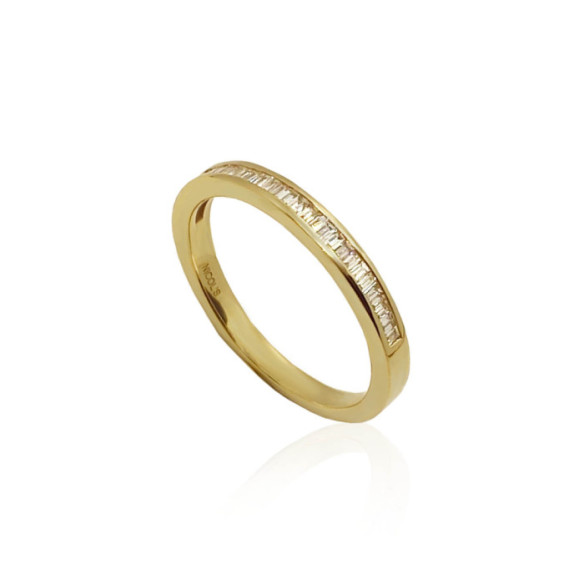Ring Alliance Abelia 0.30 Gelbgold - Schnitzen von Baguette