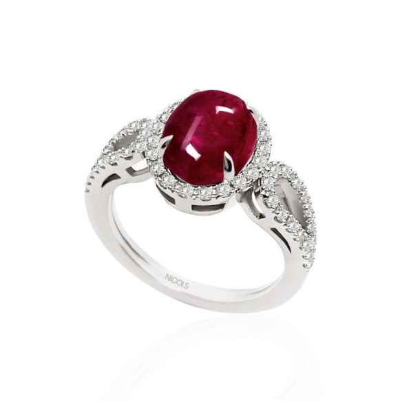 Anillo Diamantes Rubí Royal Jewels - Anillos de Rubí
