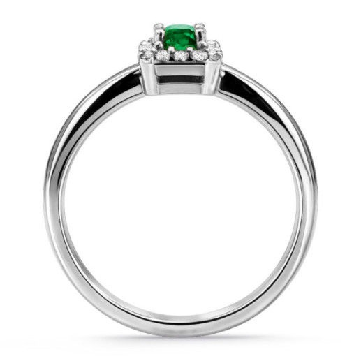 Anillo Esmeralda Sunset Rectangle 0.40Ct Oro Blanco - Jubiläums Verlobungsringe 2