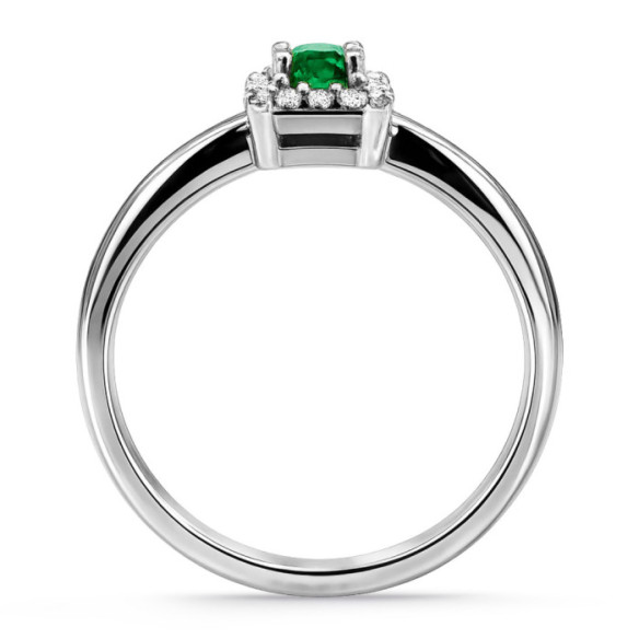 Anillo Esmeralda Sunset Rectangle 0.40Ct Oro Blanco - Compromisso de aniversário de anéis