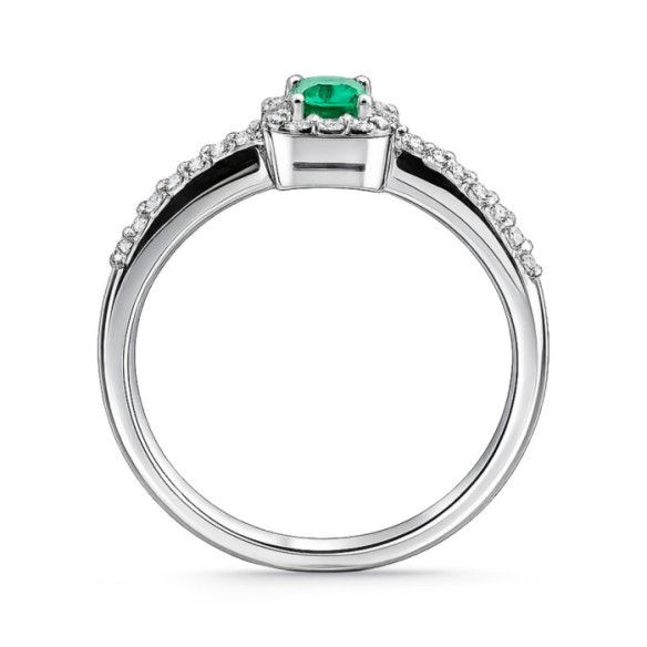 Anillo Esmeralda Sunset Rectangle 0.40Ct Oro Blanco - RINGE