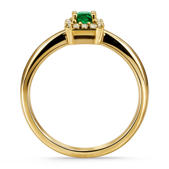 Anillo Esmeralda Sunset Rectangle 0.40Ct Oro Amarillo - Anillos Compromiso Aniversario
