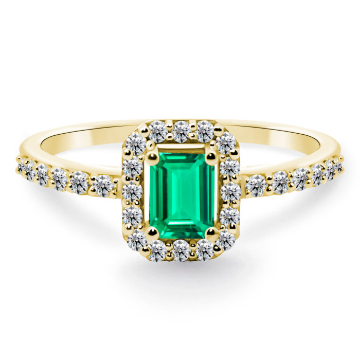 Anillo Esmeralda Sunset Rectangle 0.40Ct Oro Amarillo - Anillos Compromiso Aniversario