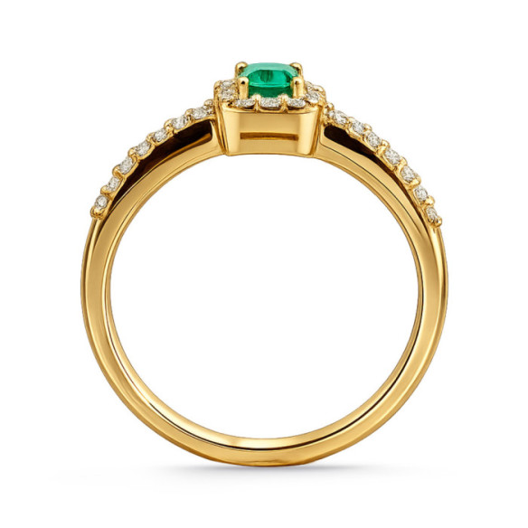Anillo Esmeralda Sunset Rectangle 0.40Ct Oro Amarillo - Anillos Compromiso Aniversario