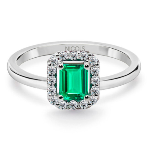 Sunset Emerald Ring 0.55 Ct - Anniversary Rings