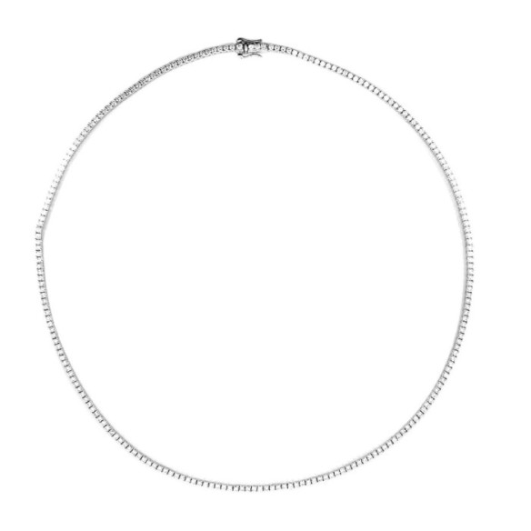 Diamond Necklace 5.00 ct White Gold Riviere 43 cm - Collars Riviere Diamonds