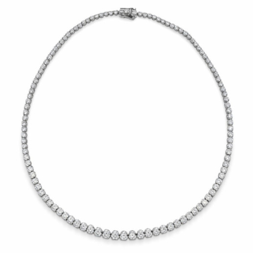 Collar Diamantes 7,00 ct Oro Blanco Riviere 40 cm - Kragen Riviere Diamanten